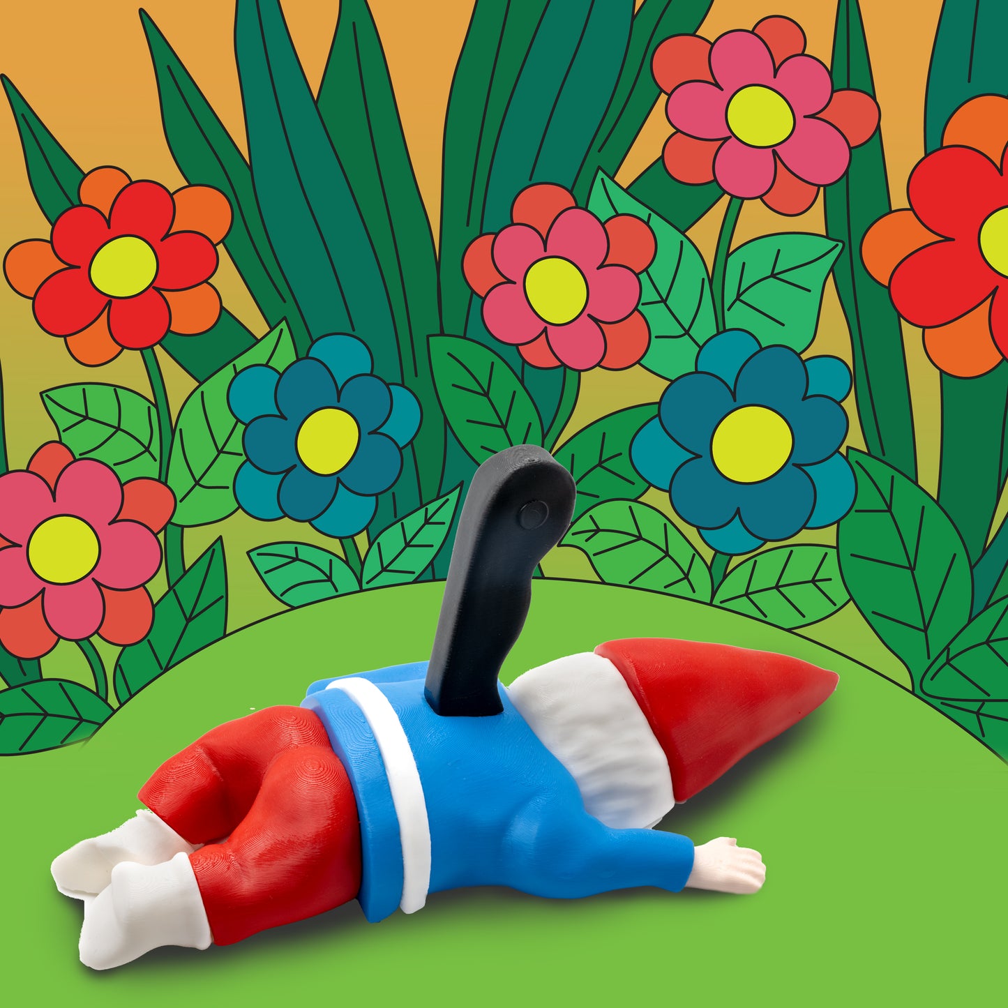 Gartenzwerg mit Messer im Rücken – Das Highlight für jeden Garten!