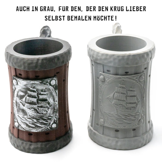 nachempfundener "Holzbierkrug" für Getränkedosen 0,33 Liter