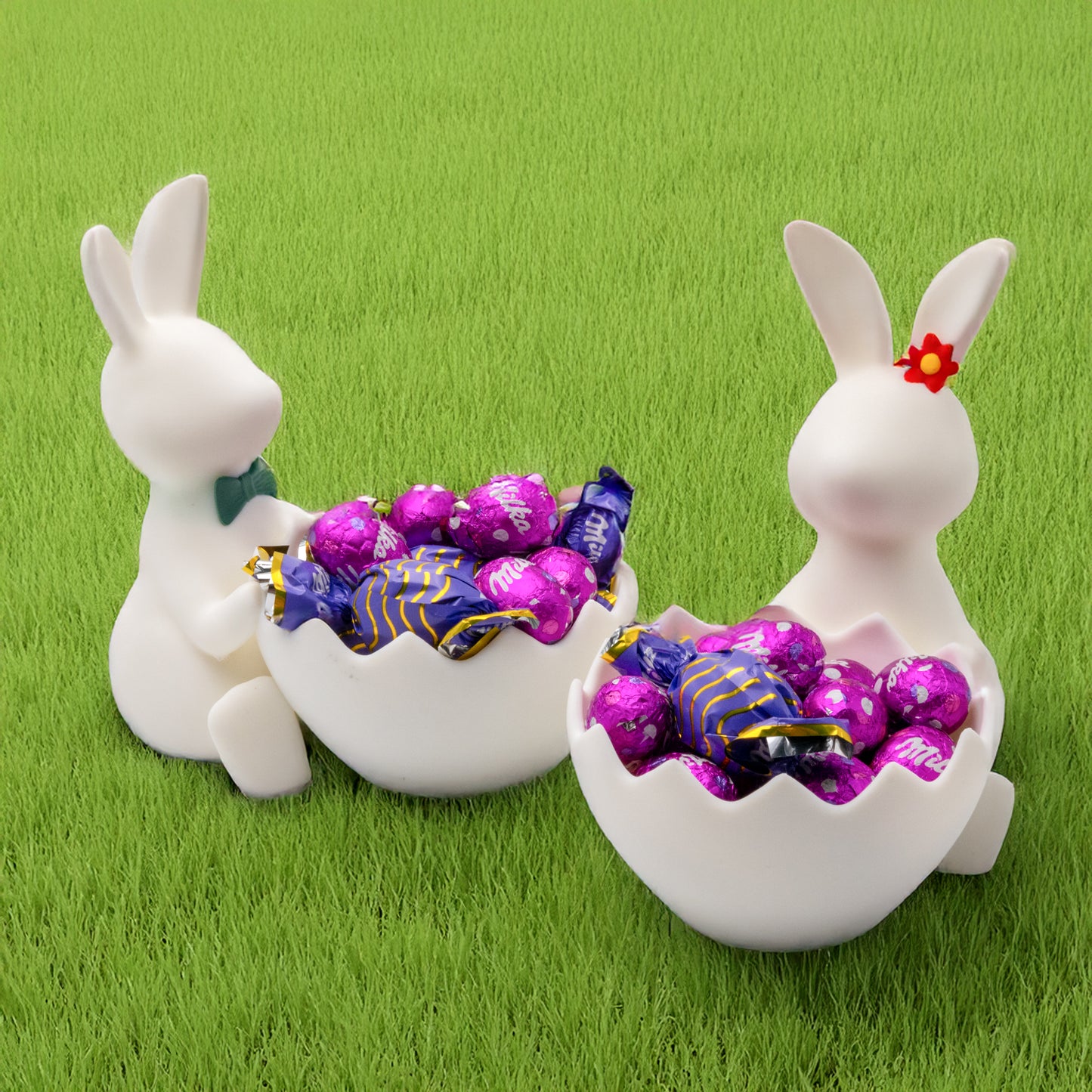Deko-Hase mit Schale – Stilvolle Osterdeko für Süßigkeiten und mehr